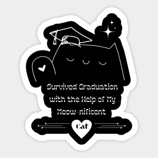 Survived graduation with the help of my meow-nificent cat Sticker